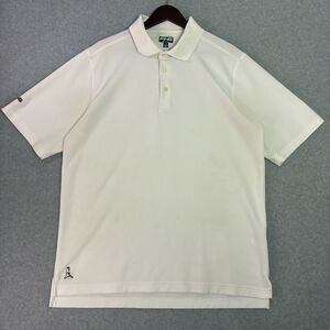 PING Men’s Size L Performance White Golf Polo Shirt Stained Embroidered Golfer